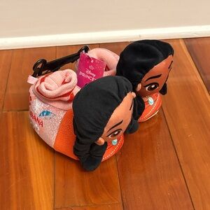 Disney Moana Plush Slippers with Orange and Black